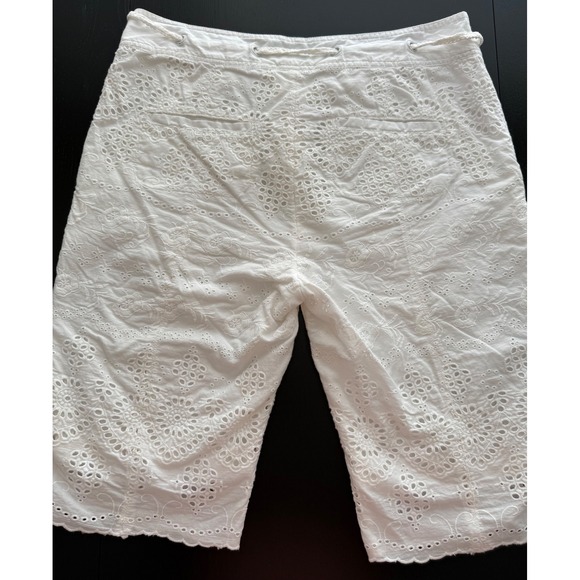 Sundance Summer White Eyelet Bermuda Shorts Womens 8 Cotton Lined Classic Resort - Picture 14 of 16